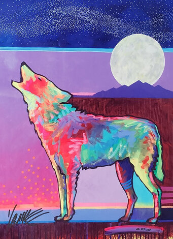 Four Winds Lone Wolf 2017 - Caldo graph on Wood Limited Edition Print - Tim Yanke