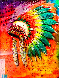 Big Thunder (Headdress) 2015 Unique 30x27 Works on Paper (not prints) - Tim Yanke Big Thunder (Headdress) 2015 Unique 30x27 Works on Paper (not prints) - Tim Yanke
