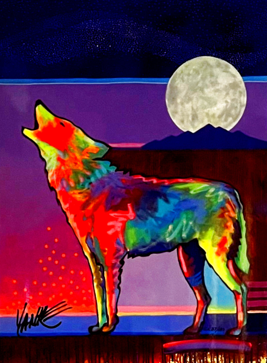 Four Winds Standing Wolf 2017 Caldograph 11x16 by Tim Yanke - For Sale on Art Brokerage