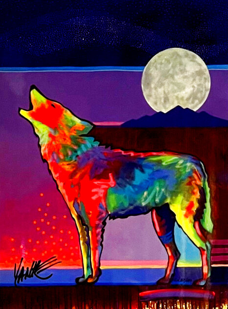 Four Winds Lone Wolf 2017 - Framed on Wood by Tim Yanke - For Sale