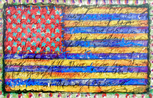 Yankee Doodle 2011 - Framed Embellished Giclee on Canvas Limited Edition Print by Tim Yanke