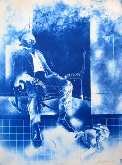 Seated Man And the Dog (Masoud Yasami) 30x22 Limited Edition Print - Masoud Yasami Seated Man And the Dog (Masoud Yasami) 30x22 Limited Edition Print - Masoud Yasami