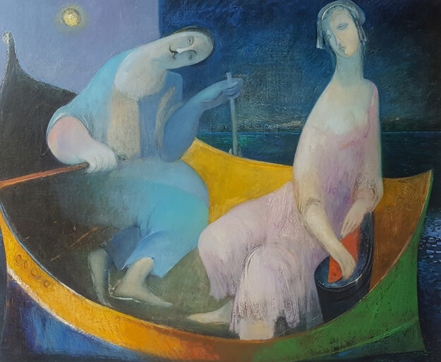 Silence of the Night 50x58 Huge Original Painting - Gevorg Yeghiazarian