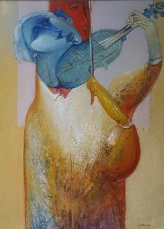 Musician 60x48 Super Huge Original Painting - Gevorg Yeghiazarian Musician 60x48 Super Huge Original Painting - Gevorg Yeghiazarian