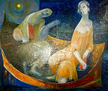 Silence of the Night I 2014 48x56 Huge Original Painting - Gevorg Yeghiazarian
