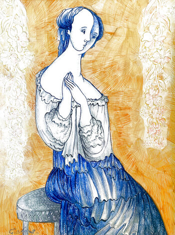Alone Series 27x24 - Oil on Ceramic Original Painting - Gevorg Yeghiazarian