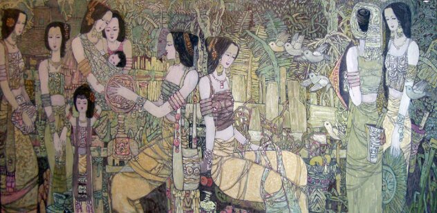 Season To Rejoice 2009 53x92 - Huge Mural Size Original Painting by Chen Yongle