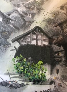 Summer Village II Watercolor 48x33 Super Huge Watercolor - Guo Yongqun Summer Village II Watercolor 48x33 Super Huge Watercolor - Guo Yongqun