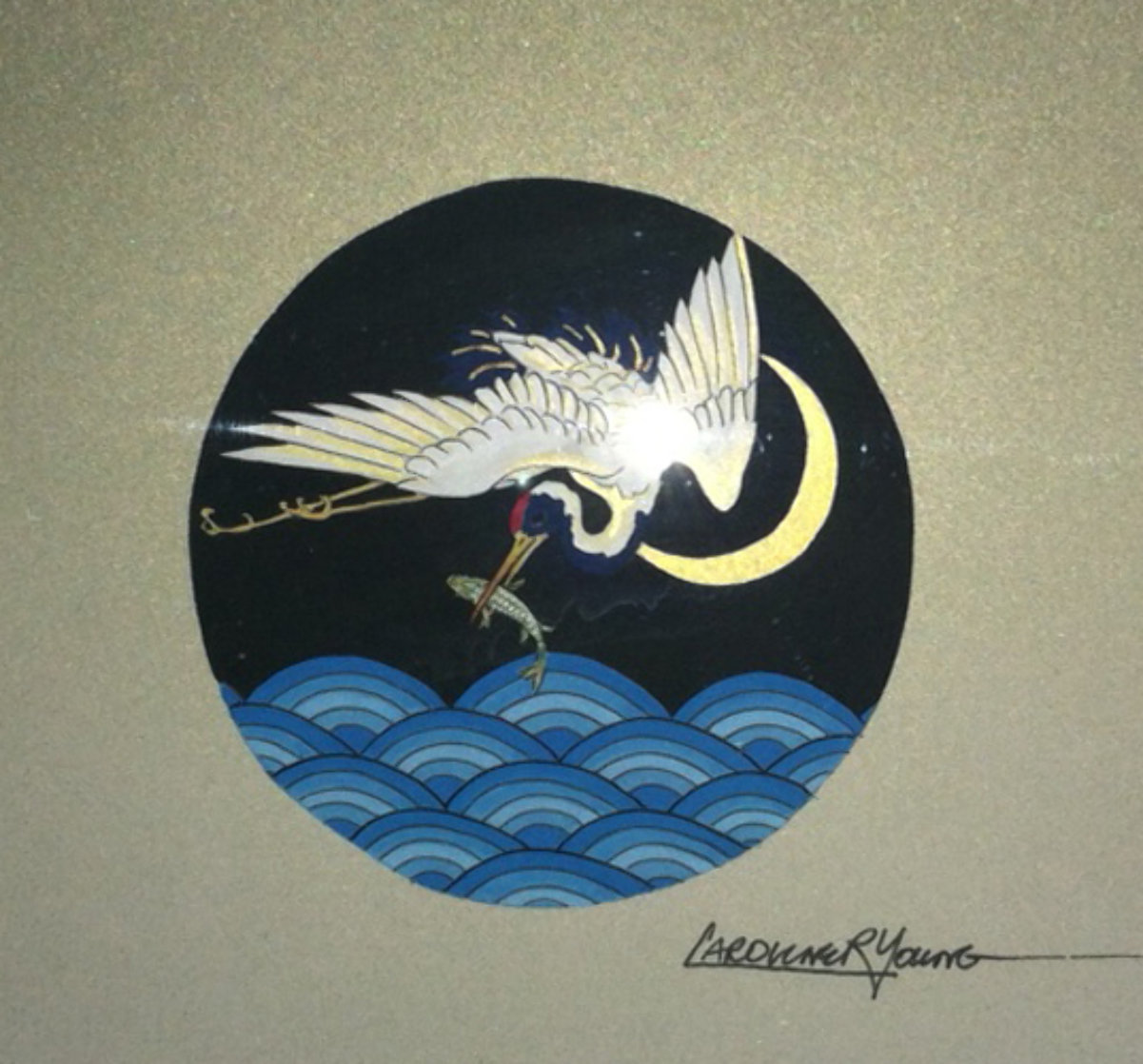 Crane 1996 Original Painting by Caroline Young Crane 1996 Original Painting by Caroline Young