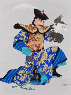 Manchurian Emperor 1989 51x41 Original Painting - Caroline Young Manchurian Emperor 1989 51x41 Original Painting - Caroline Young