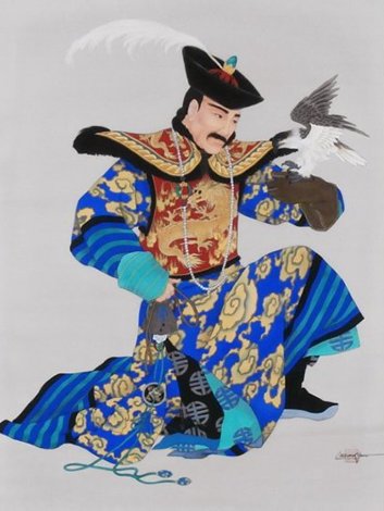 Manchurian Emperor 1989 51x41 Original Painting - Caroline Young