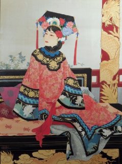 Manchurian Empress 1989 51x41 Original Painting - Caroline Young Manchurian Empress 1989 51x41 Original Painting - Caroline Young