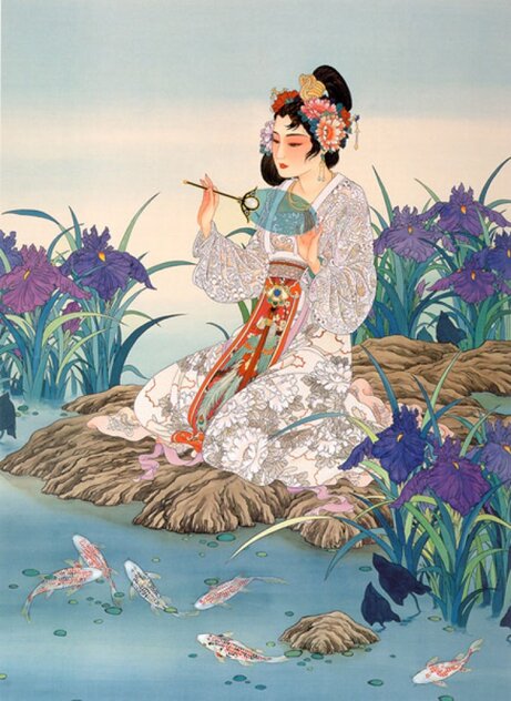 Beauty of the Ages 1992 - Huge Framed Mixed Media Limited Edition Print by Caroline Young