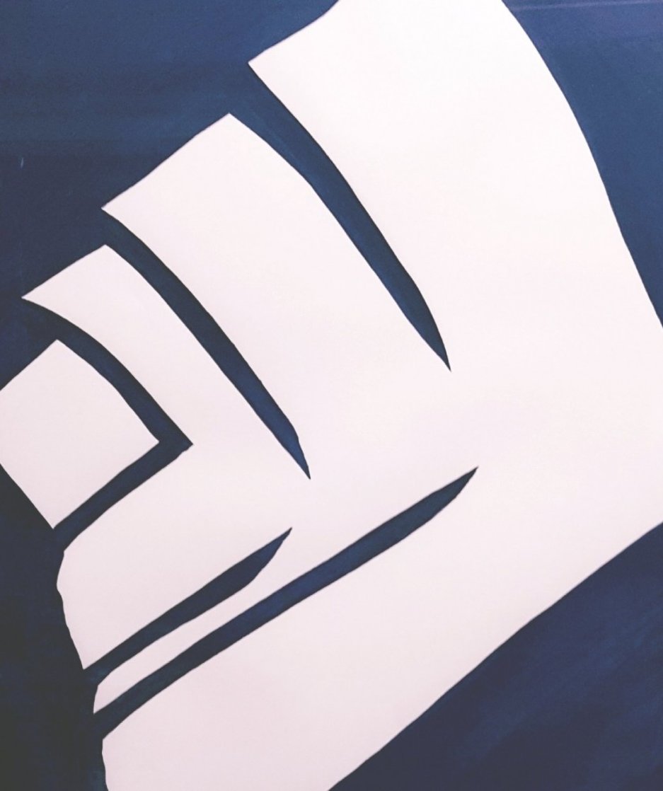 Untitled (Abstract in Dark Blue And White) 1966 (Early) Limited Edition Print by Jack Youngerman Untitled (Abstract in Dark Blue And White) 1966 (Early) Limited Edition Print by Jack Youngerman