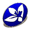 Blue and White Flower Enamel Brooch/Pendant 1969 Jewelry by Jack Youngerman - 0