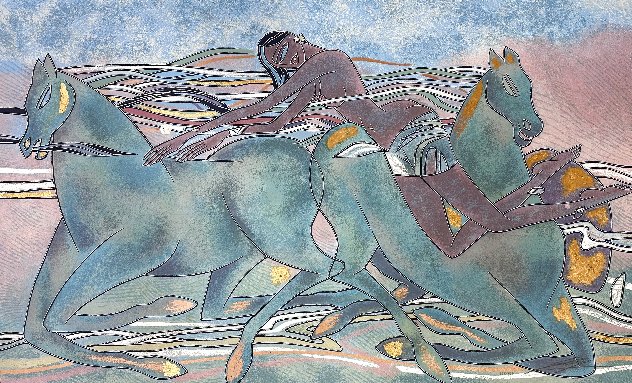 Celadon Horses B 1990 Limited Edition Print by Yamin Young