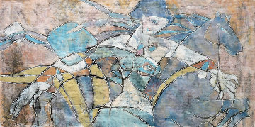 Untitled Woman And Horse 1987 33x52 Super Huge Original Painting - Yamin Young Untitled Woman And Horse 1987 33x52 Super Huge Original Painting - Yamin Young