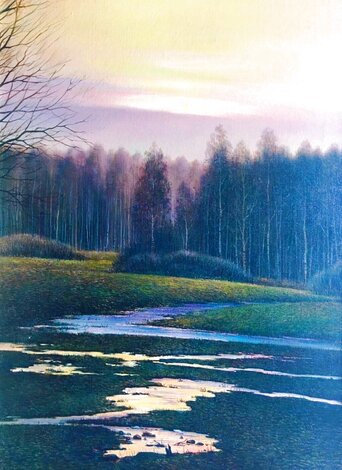 Early Spring 2001 34x28 - Oil on Canvas Original Painting - Yuriy Kuznetsov
