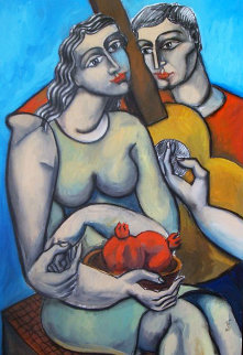 Lost in Her Beauty 2003 30x42 Original Painting - Yuroz Lost in Her Beauty 2003 30x42 Original Painting - Yuroz