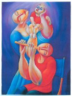 Adoration With Flute 1992 Super Huge Limited Edition Print by Yuroz - 1 Adoration With Flute 1992 Super Huge Limited Edition Print by Yuroz - 1