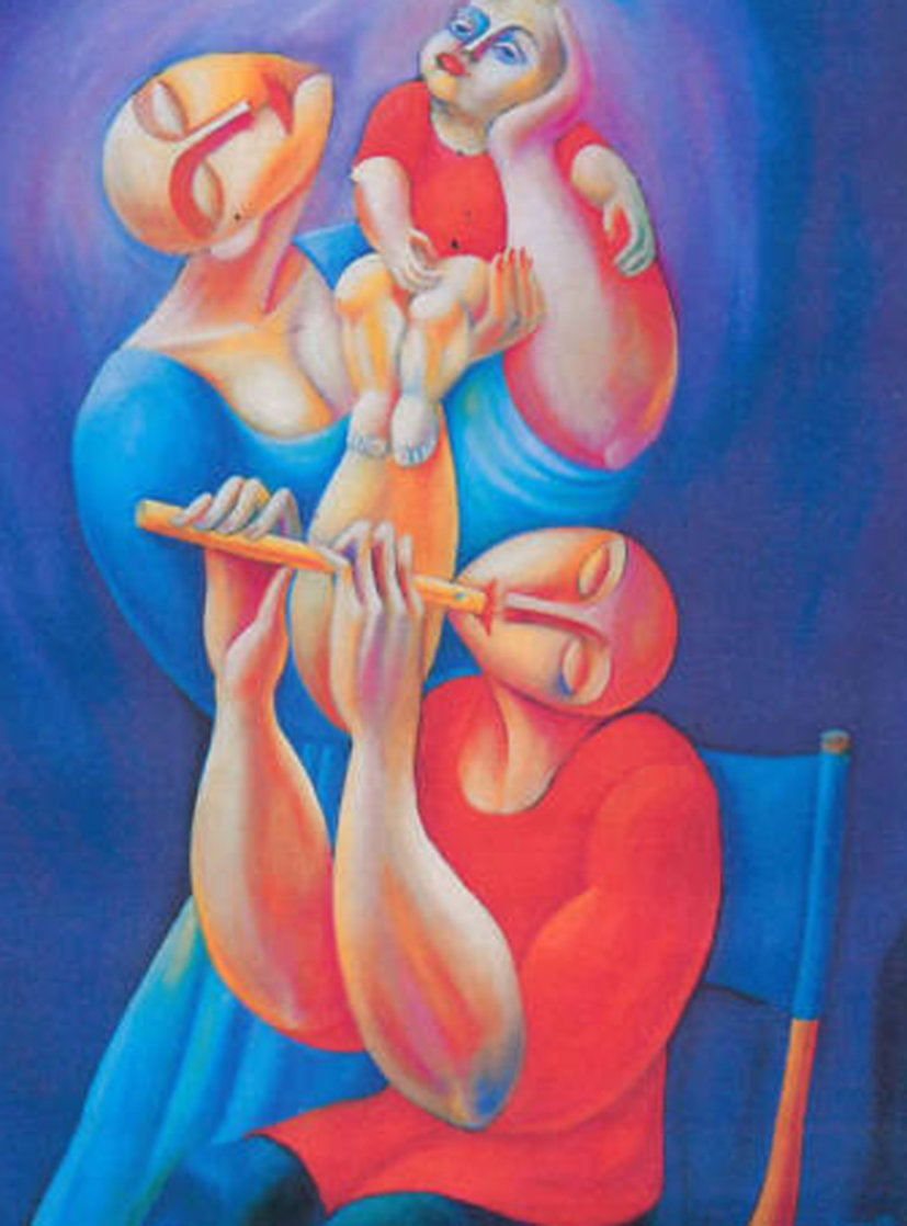 Adoration With Flute 1992 Super Huge Limited Edition Print by Yuroz Adoration With Flute 1992 Super Huge Limited Edition Print by Yuroz