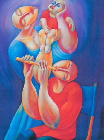 Adoration With Flute 1992 Huge Limited Edition Print -  Yuroz