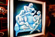 Light Blue Couch 1989 62x62 Huge Major Painting Original Painting by Yuroz - 2 Light Blue Couch 1989 62x62 Huge Major Painting Original Painting by Yuroz - 2