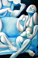 Light Blue Couch 1989 62x62 Huge Major Painting Original Painting by  Yuroz - 4