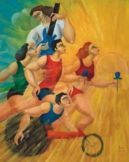 Morning Rays 2010 60x48 Original Painting - Yuroz Morning Rays 2010 60x48 Original Painting - Yuroz