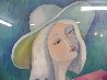 Woman with Hat and Cats 1988 41x41 Original Painting by Yuroz - 2 Woman with Hat and Cats 1988 41x41 Original Painting by Yuroz - 2