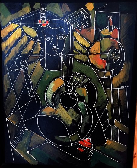 Boy With Guitar 2007 26x22 Original Painting by Yuroz Boy With Guitar 2007 26x22 Original Painting by Yuroz