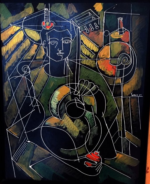 Boy With Guitar 2007 26x22 Original Painting by  Yuroz