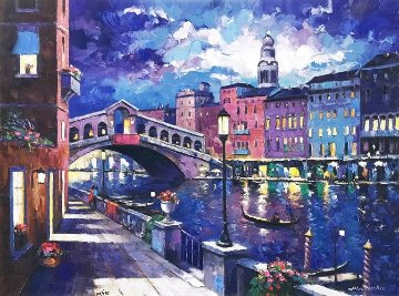 Rialto Bridge Embellished Limited Edition Print - John  Zaccheo