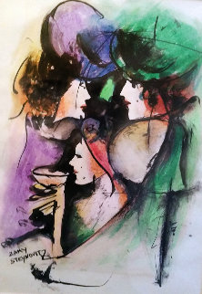 Untitled Painting 1975 21x17 Original Painting - Zamy Steynovitz Untitled Painting 1975 21x17 Original Painting - Zamy Steynovitz