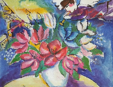 Engle in Paris 15x18 Original Painting - Zamy Steynovitz Engle in Paris 15x18 Original Painting - Zamy Steynovitz
