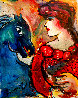 Blue Horse 14x11 HS Original Painting by Zamy Steynovitz - 0
