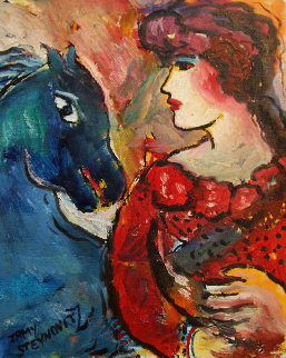 Untitled (Portrait of a Woman) 13x10 Original Painting - Zamy Steynovitz Untitled (Portrait of a Woman) 13x10 Original Painting - Zamy Steynovitz