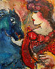 Blue Horse 14x11 HS Original Painting by Zamy Steynovitz - 2