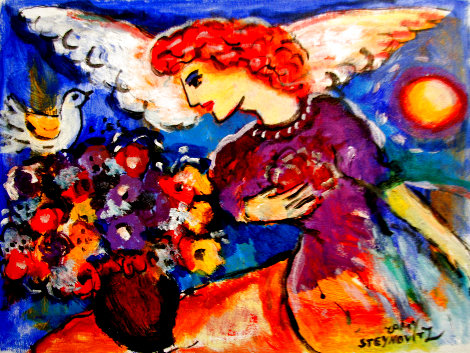 Angel 11x14 HS Original Painting - Zamy Steynovitz
