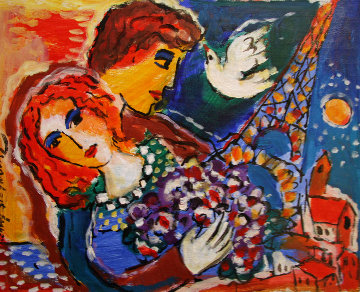 Untitled (Paris) 11x14 Original Painting - Zamy Steynovitz Untitled (Paris) 11x14 Original Painting - Zamy Steynovitz