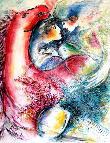 Dreams in Color II 1999 33x29 HS Original Painting - Zamy Steynovitz