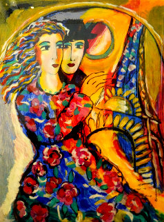 Woman in Floral Dress Limited Edition Print - Zamy Steynovitz Woman in Floral Dress Limited Edition Print - Zamy Steynovitz