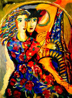 Woman in Floral Dress 1998 Embellished HS Limited Edition Print by Zamy Steynovitz - 0 Woman in Floral Dress 1998 Embellished HS Limited Edition Print by Zamy Steynovitz - 0