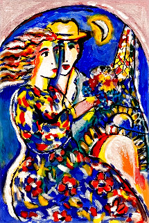 Woman in Floral Dress Embellished HS Limited Edition Print - Zamy Steynovitz Woman in Floral Dress Embellished HS Limited Edition Print - Zamy Steynovitz