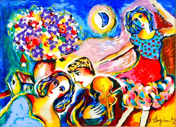 Moonlight Dancing 1998 Embellished HS Limited Edition Print - Zamy Steynovitz Moonlight Dancing 1998 Embellished HS Limited Edition Print - Zamy Steynovitz