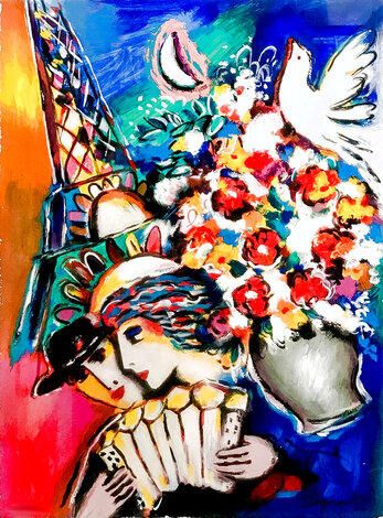 Eiffel Flowers 2000 - Paris, France HS - Framed Serigraph Limited Edition Print - Zamy Steynovitz