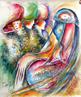 Women Time 25x19 Original Painting - Zamy Steynovitz Women Time 25x19 Original Painting - Zamy Steynovitz