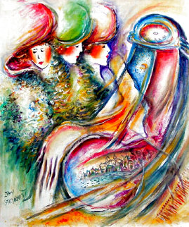 Women Time 1979 24x19 HS Original Painting - Zamy Steynovitz Women Time 1979 24x19 HS Original Painting - Zamy Steynovitz