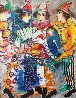 Clowns 1983 30x24 HS Original Painting by Zamy Steynovitz - 2