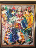 Clowns 1983 30x24 HS Original Painting by Zamy Steynovitz - 1